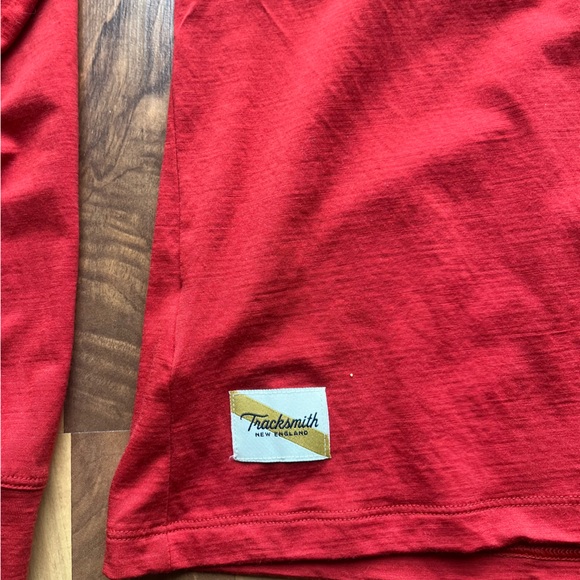 Tracksmith Crimson Crewneck with Branded Hem Patch - Picture 3 of 7